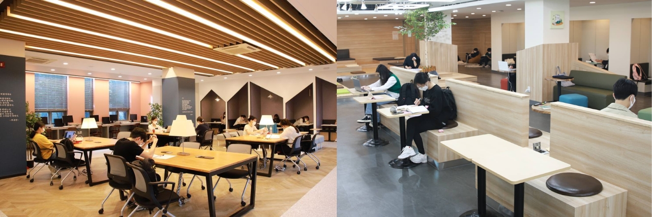 Khu vực phòng chờ & góc học tập của sinh viên Đại học Daegu