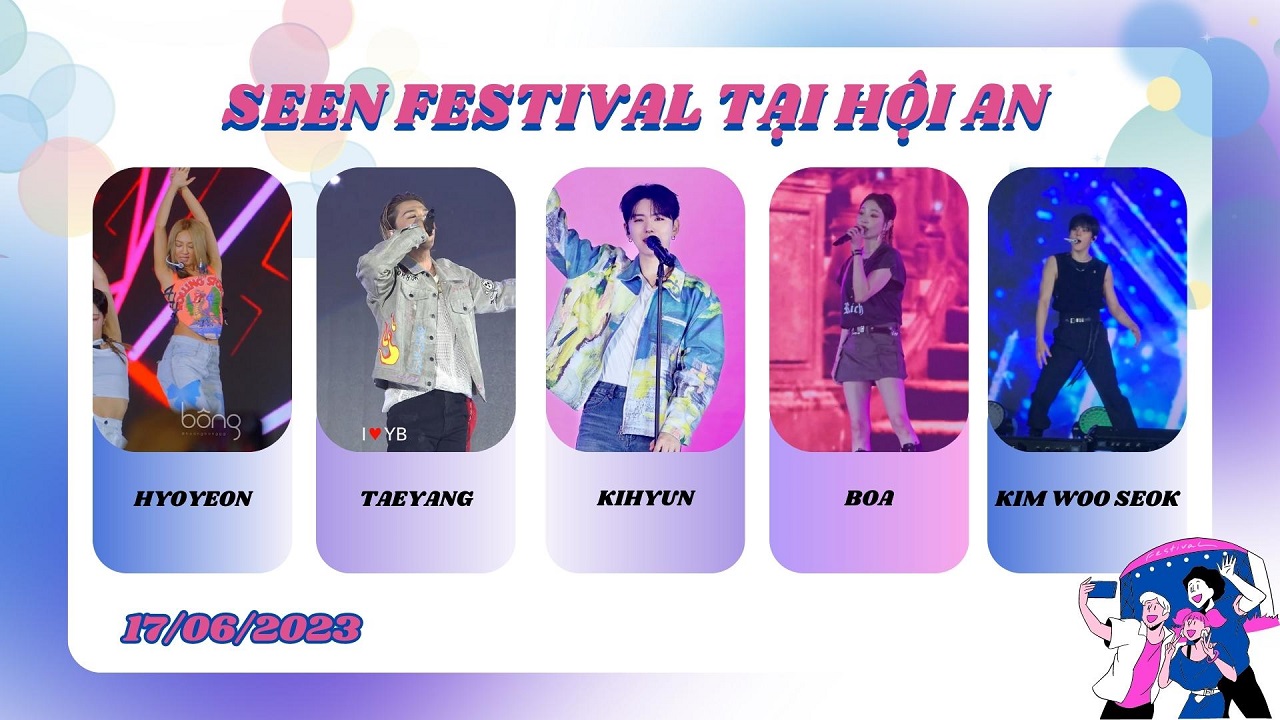 SeenFestival tại Hội An quy tụ nhiều sao KPOP nổi tiếng (Nguồn ảnh: Fancam Bông; Fancam I <3 YB) SeenFestival tại Hội An quy tụ nhiều sao KPOP nổi tiếng (Nguồn ảnh: Fancam Bông; Fancam I <3 YB)